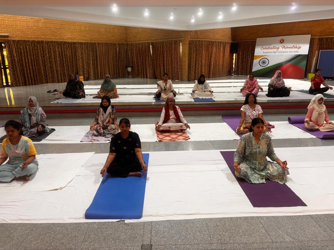 Meditation session at sunrise