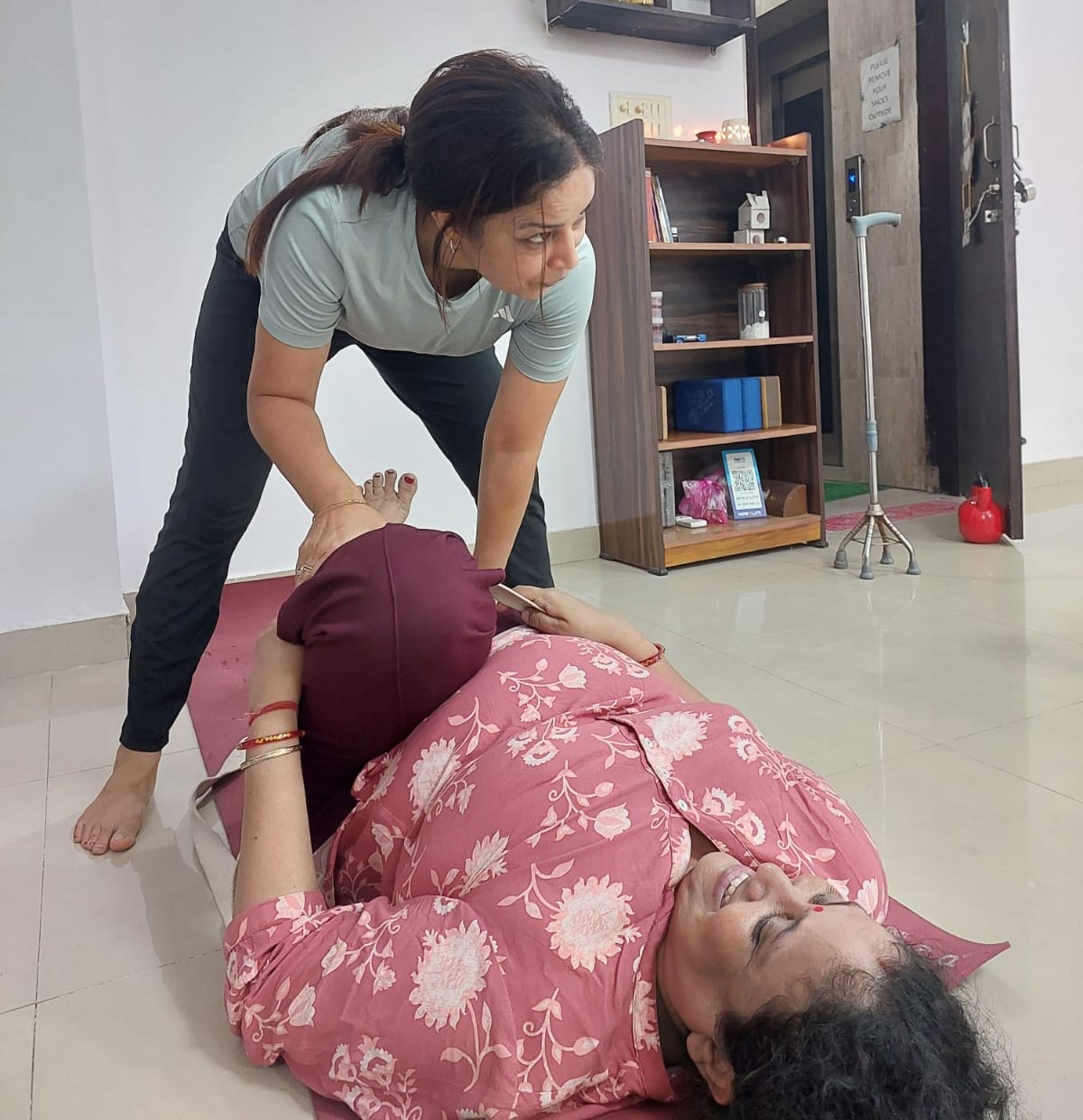 Prenatal yoga class
