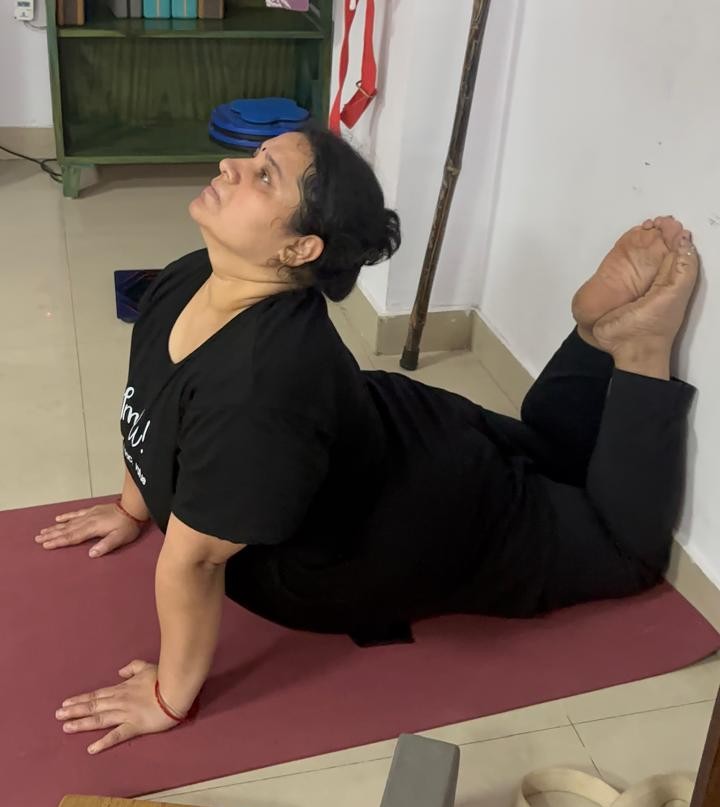 Meditation class in candlelight